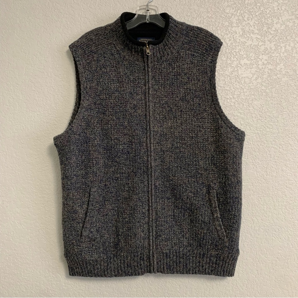 Pendleton Sweater Vest Men L Washable Wool Fleece Lined Full Zip Preppy